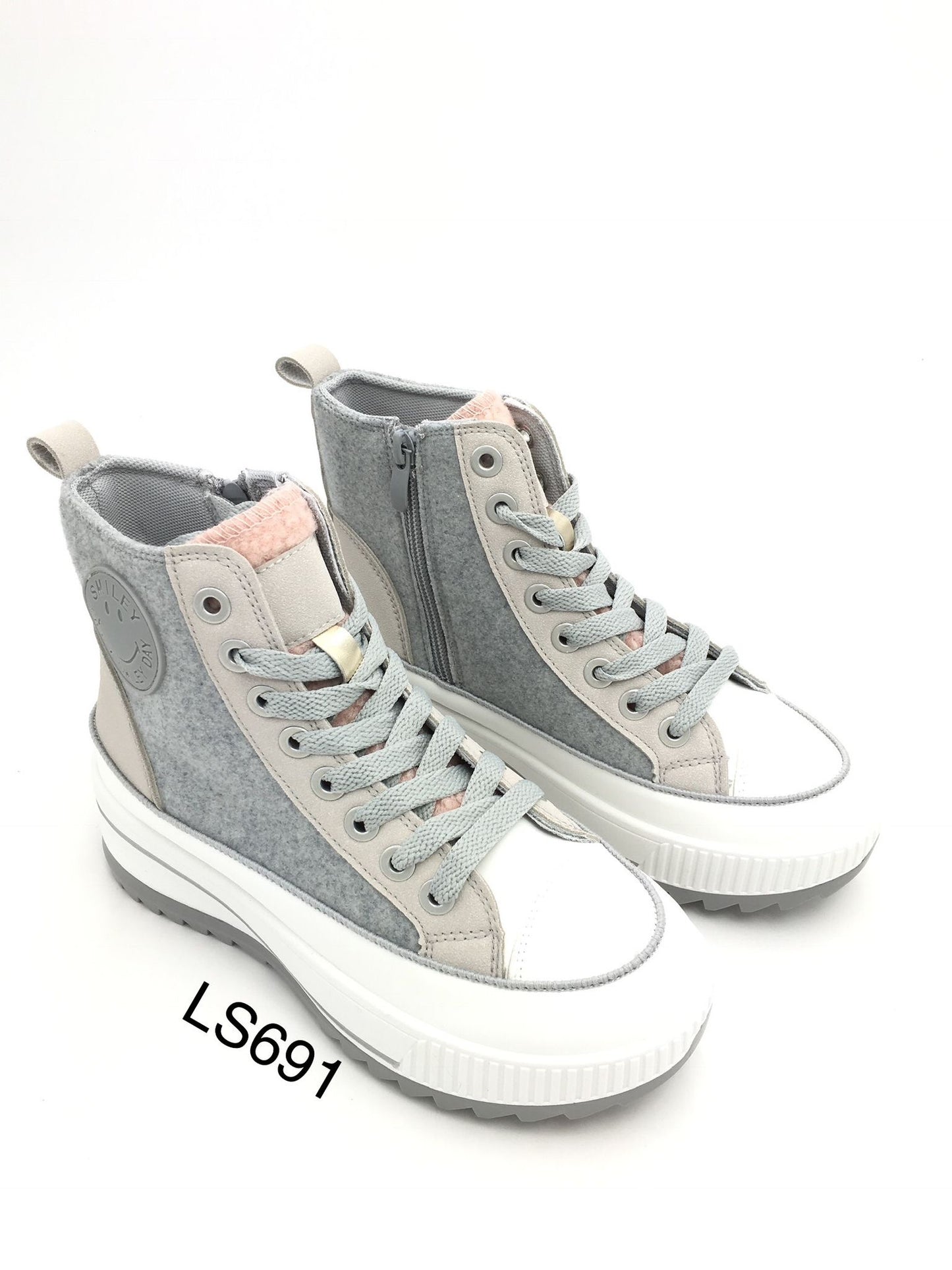 High Sneaker Smiley 36-41 Grau
