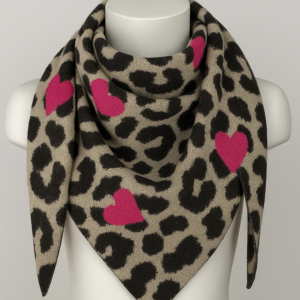🧣 Kuschelig. Stylisch. Einzigartig.
Leo-Print 🐆 + Herzen 💖 = dein neuer Lieblingsschal!