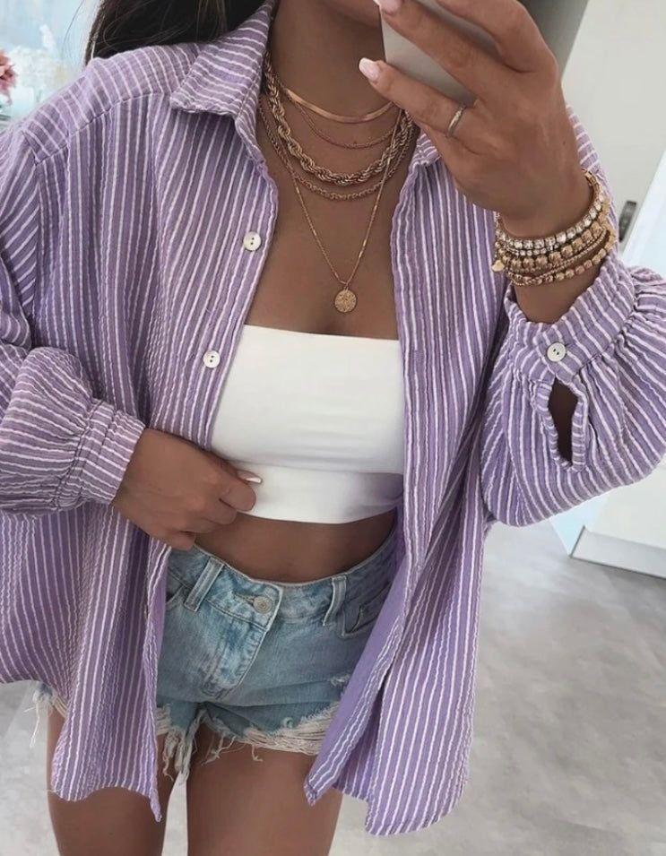 Musselin Bluse gestreift „ Vany“