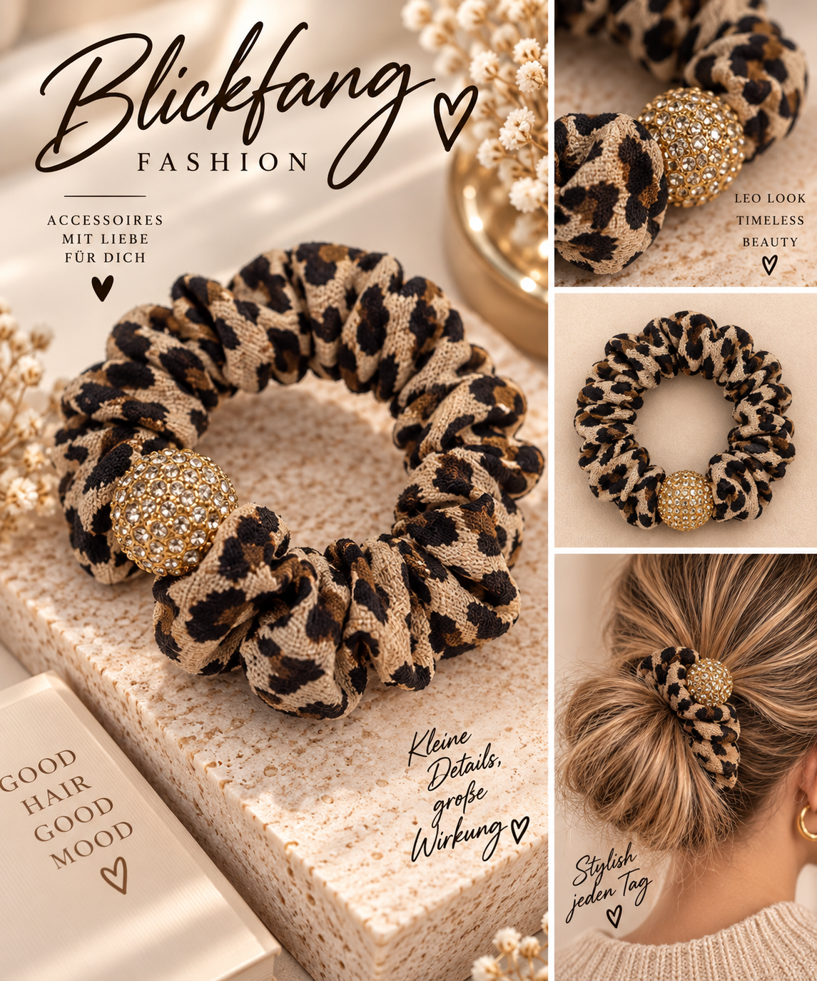 đ Leo Glamour â Stylisches Scrunchie mit funkelnder Strasskugel | Dein neues Must-have