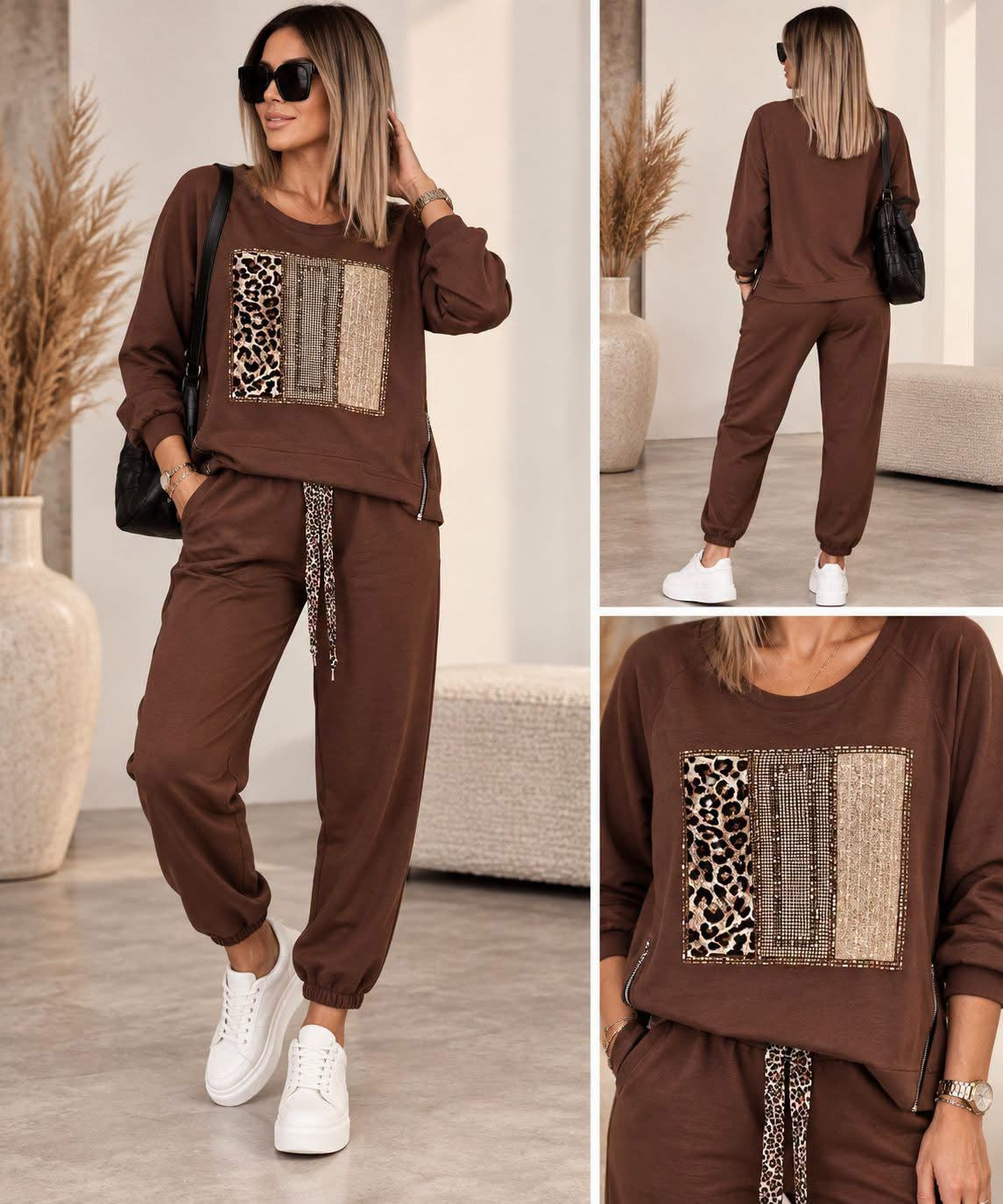 LEO LOVE â Stylische 2-Teiler Kombi in Schoko đ€