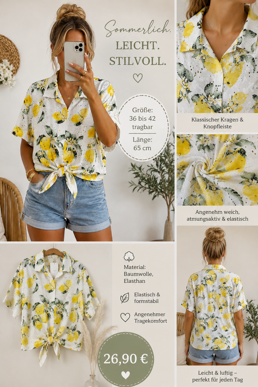 Sommerliche Zitronen 🍋 Bluse