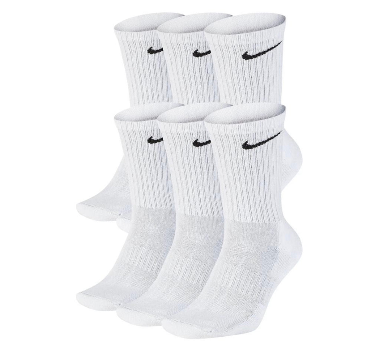 6 Paar Nike Cushioned Crew Socken Tennissocken Sportsocken Trainingssocken