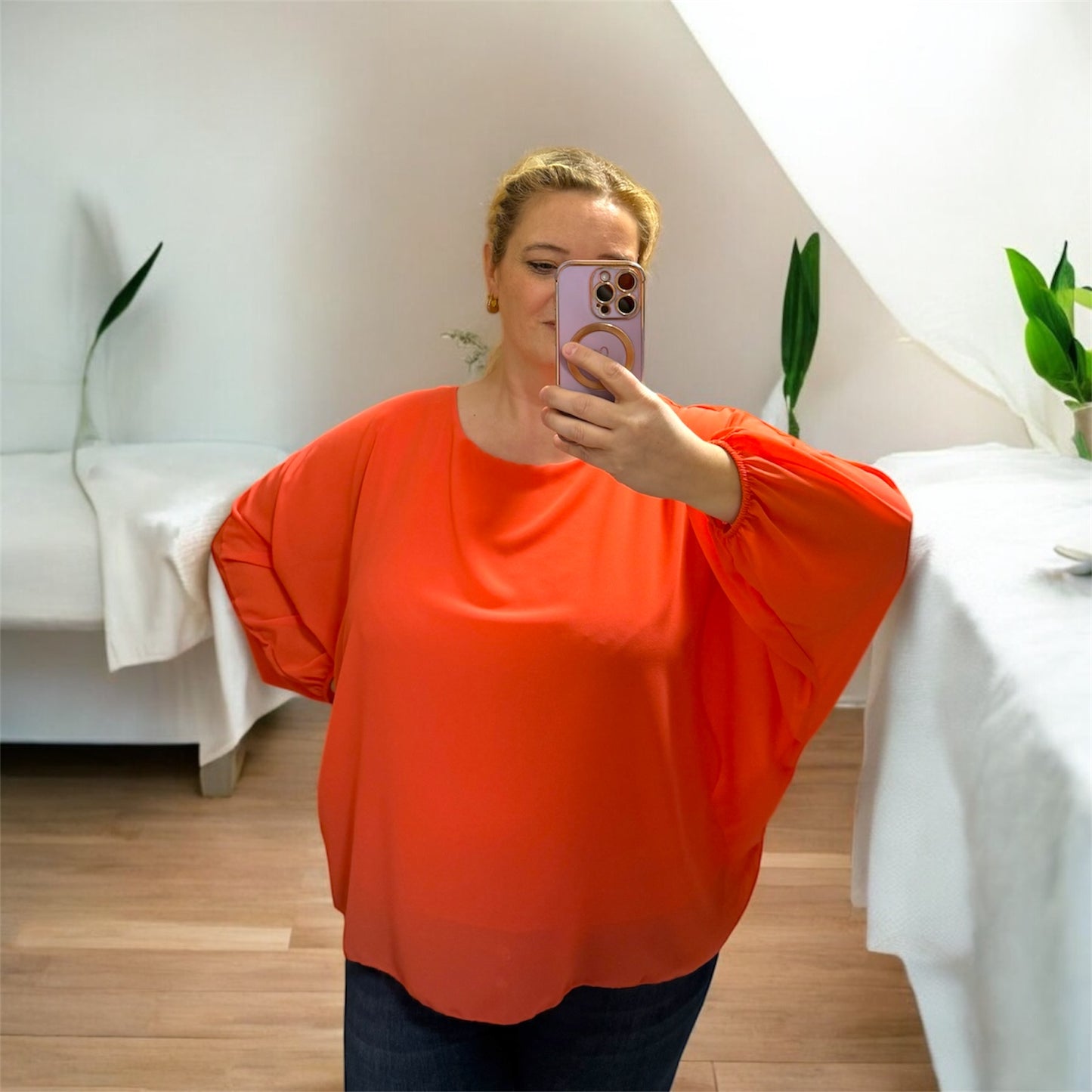 Fladder Bluse / Chiffonbluse