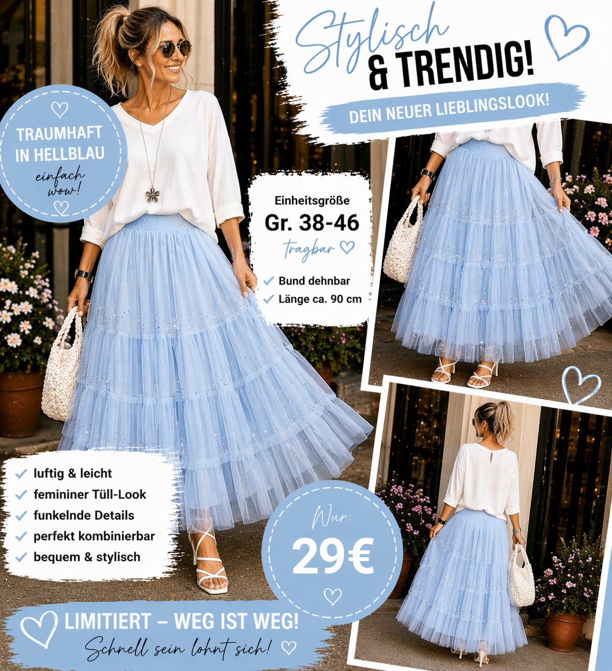 Traumhafter Rock mit Strass