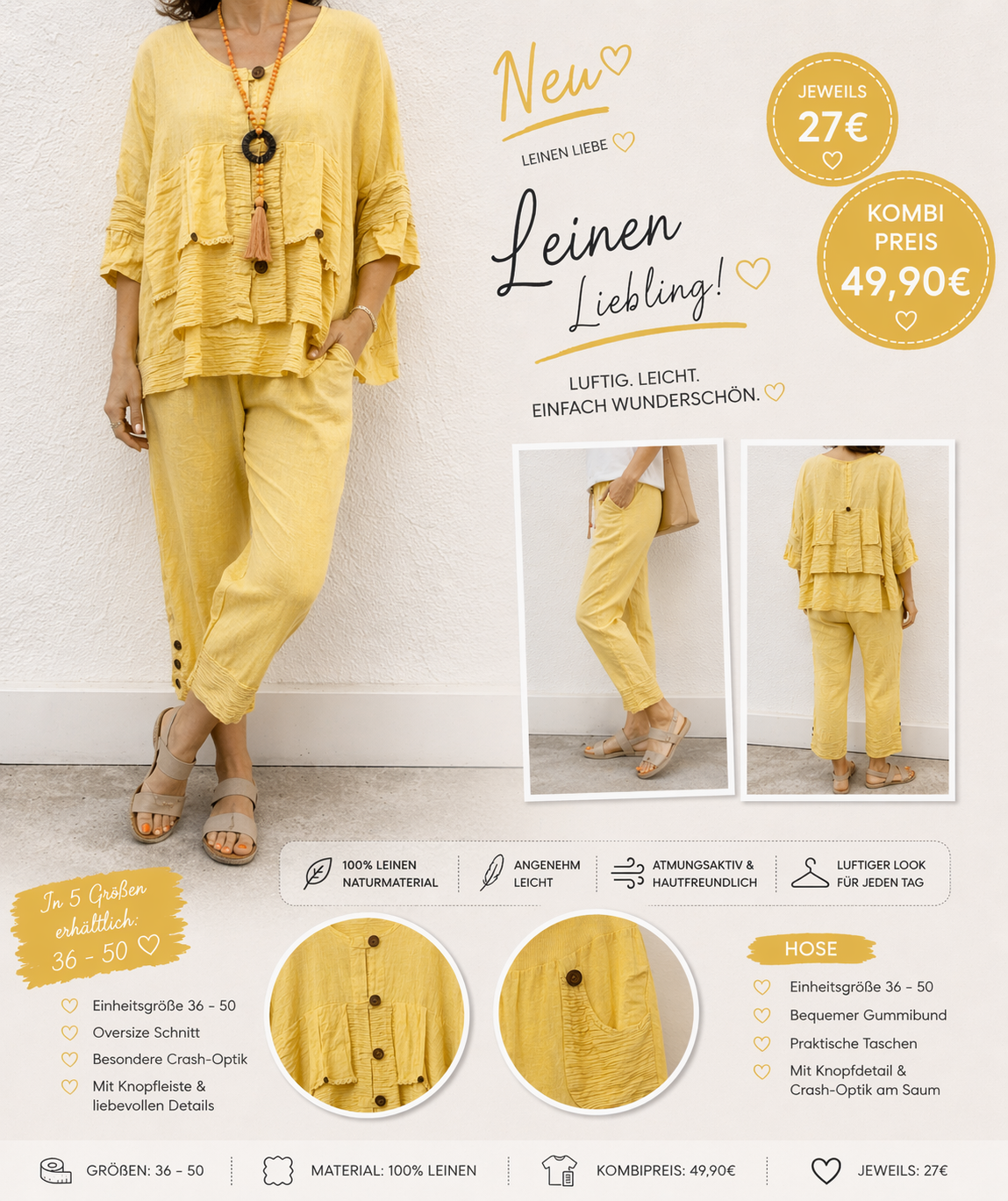 Leinen Liebe 🧡 Kombi
