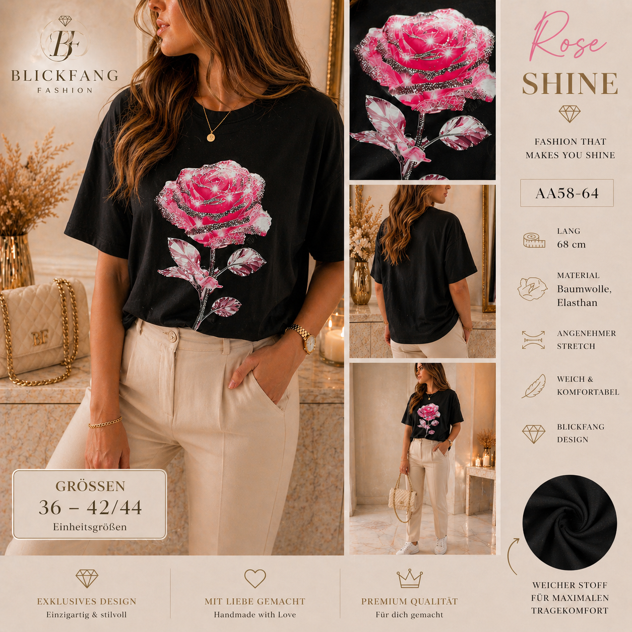 Tshirt „ Rose - Shine „