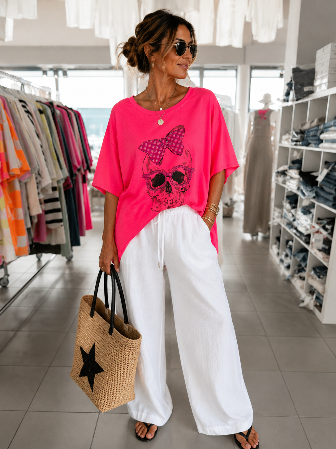 Statement- Shirt „ Skull & Bow „
