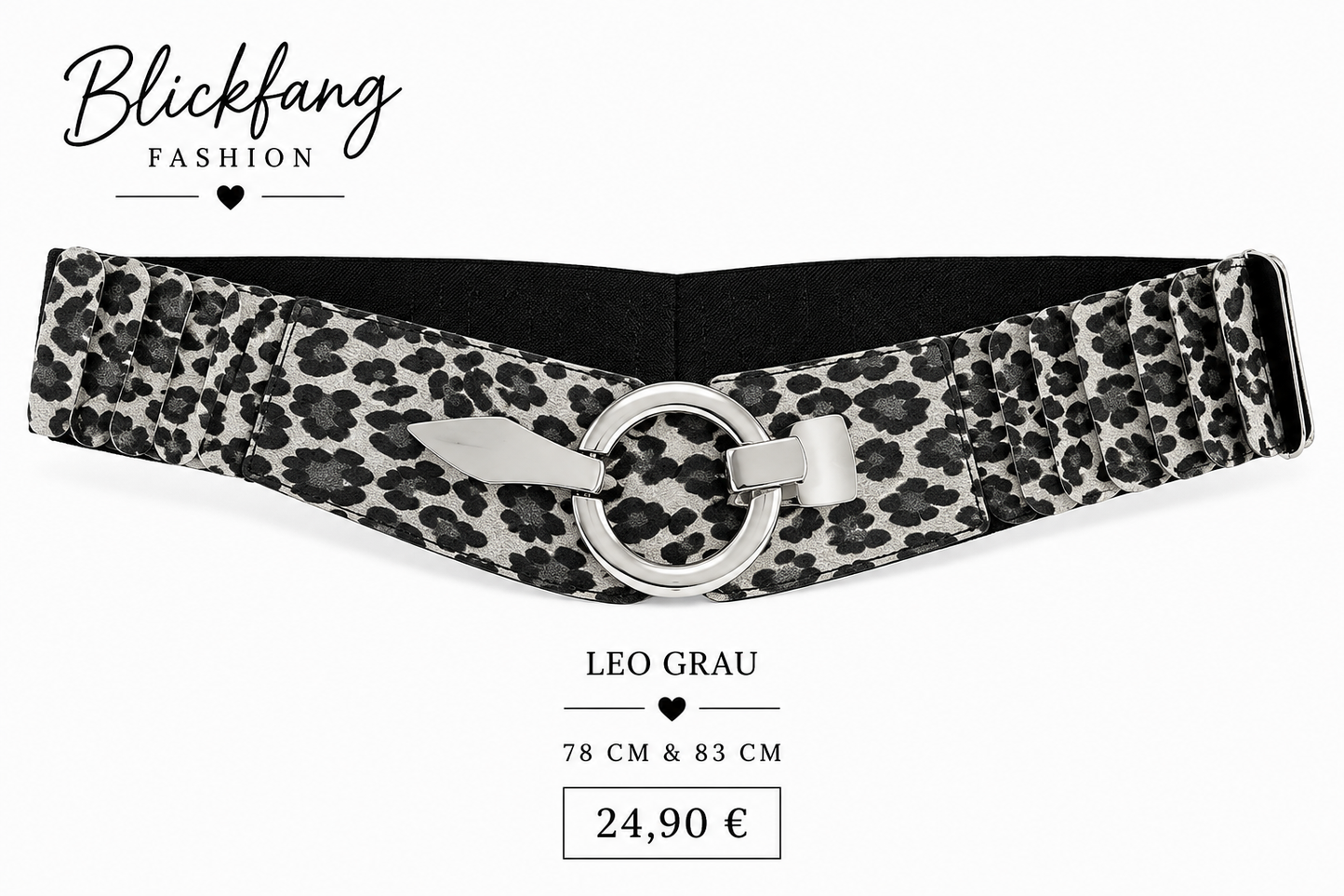 Leo Stretch-Gürtel mit silberner Statement-Schließe – Eleganz trifft Wild Style | 78 cm & 83 cm