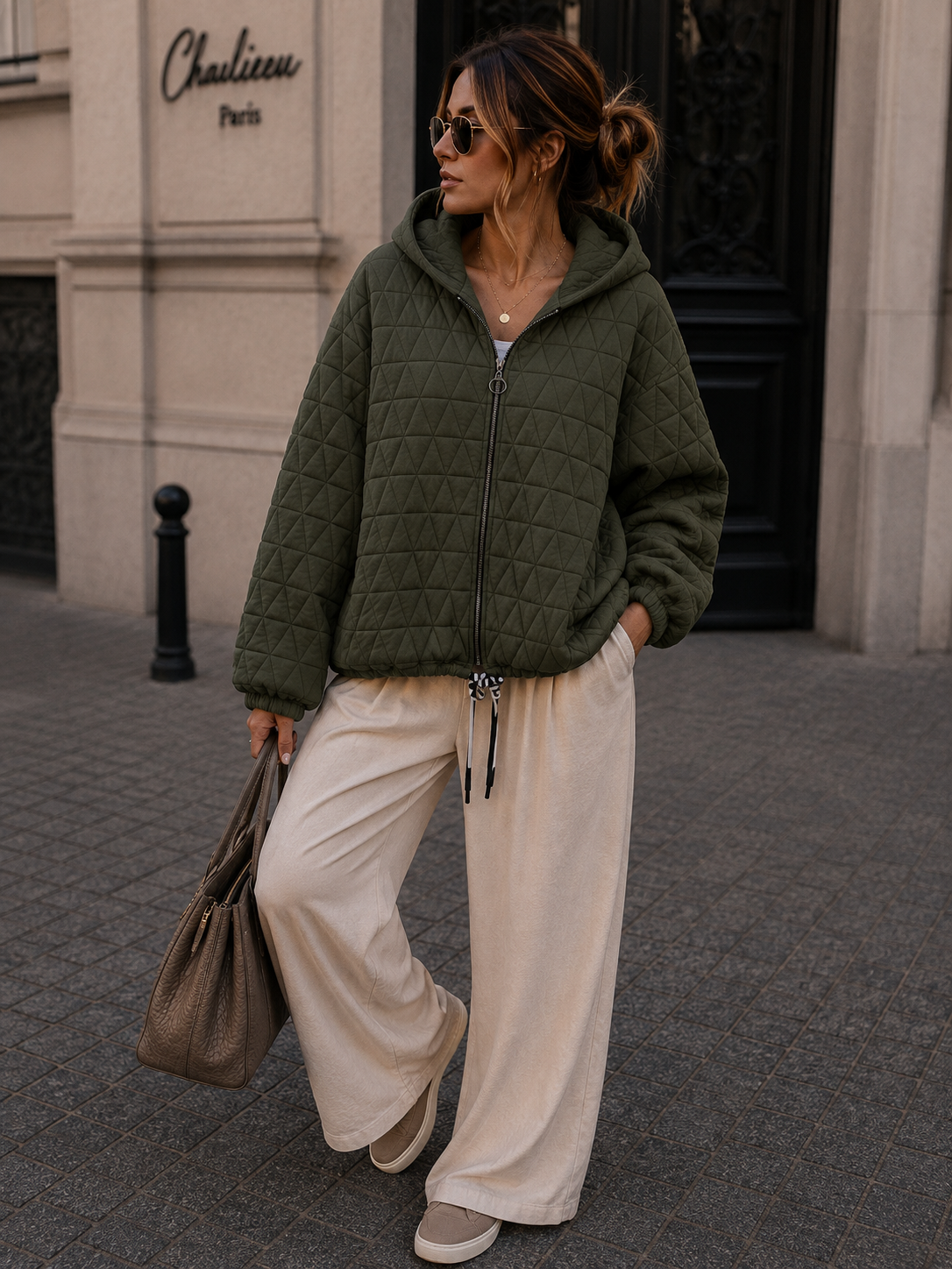 URBAN QUILTED LOVE ✨ Oversize Steppjacke mit Kapuze