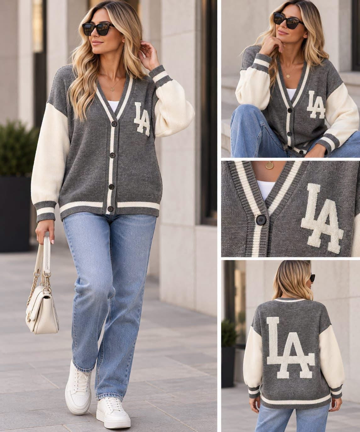 LA Premium Strickjacke – College Love 🤍