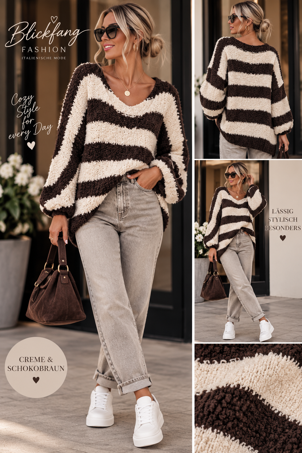 Cozy Streifen-Pullover – Kuschel-Look | 38–46