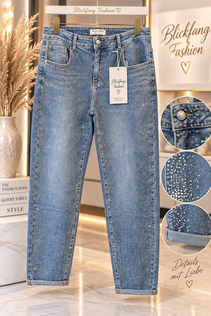 ✨ Glamour Stretch Jeans – Funkelnder Denim-Look ✨