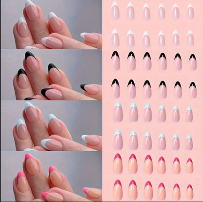 Press on NAILS in 4 Verschiedenen French Farben
