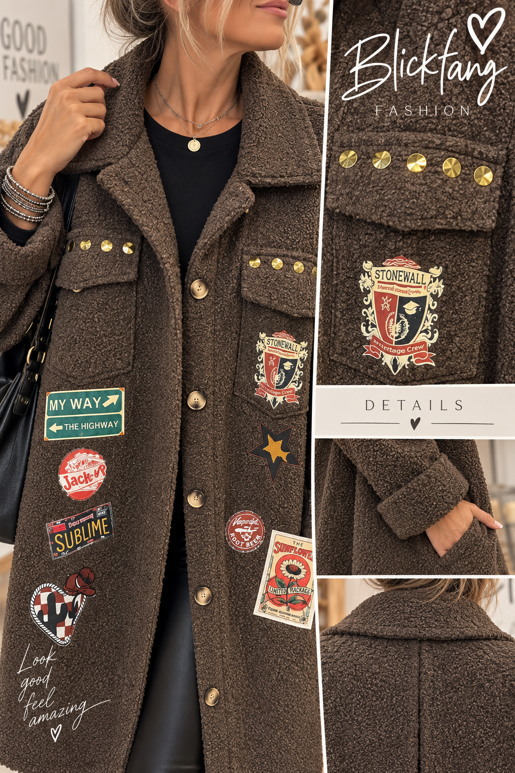Statement Longjacke mit Patches – Teddy Look |🍂🔥😍