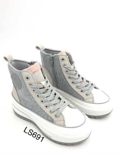 High Sneaker Smiley 36-41 Grau