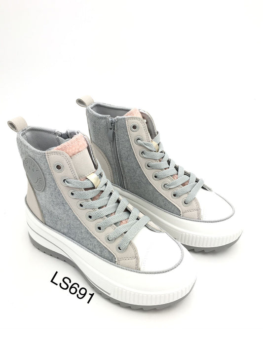 High Sneaker Smiley 36-41 Grau