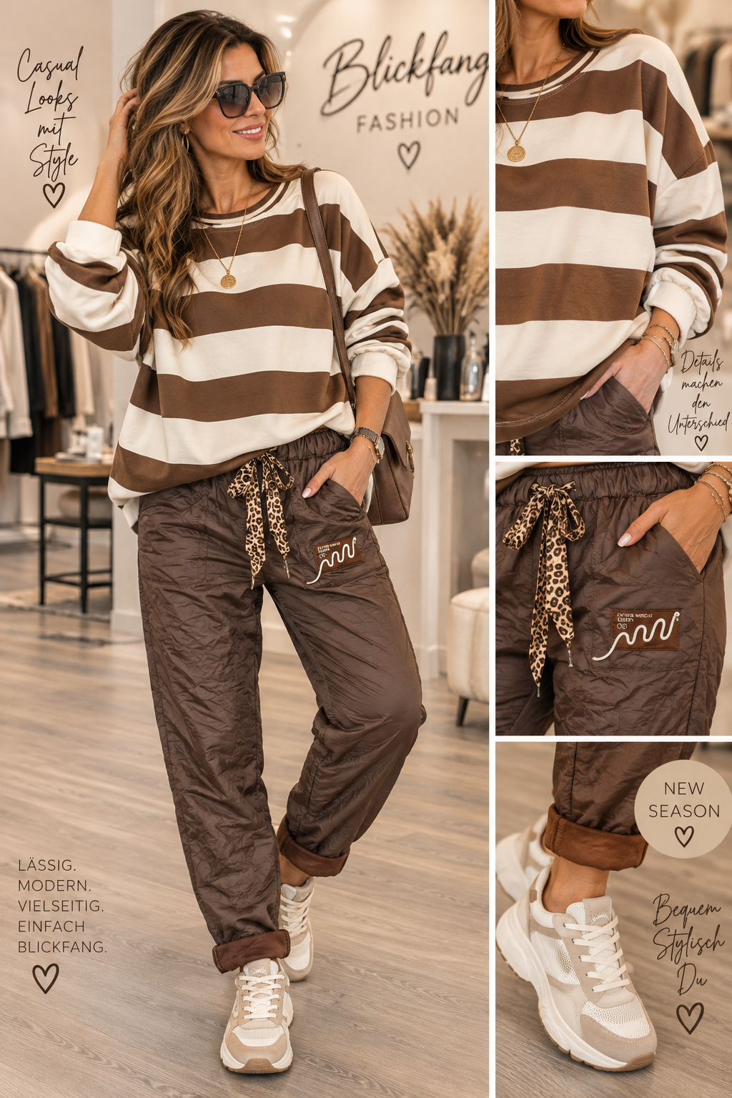 Oversize Streifen-Sweater „Chocolate Love“ – Schoko & Creme | Trendiger Casual-Look 🤎