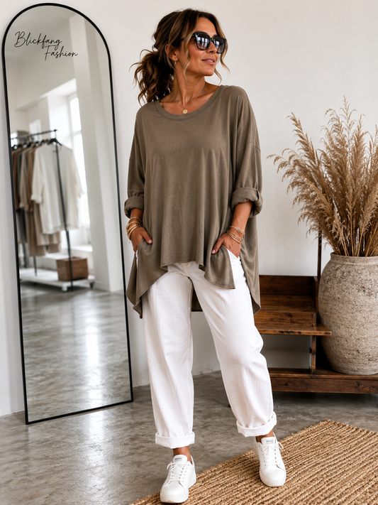 Oversize Longshirt „Pure Comfort“ – Italienischer Style für jeden Tag