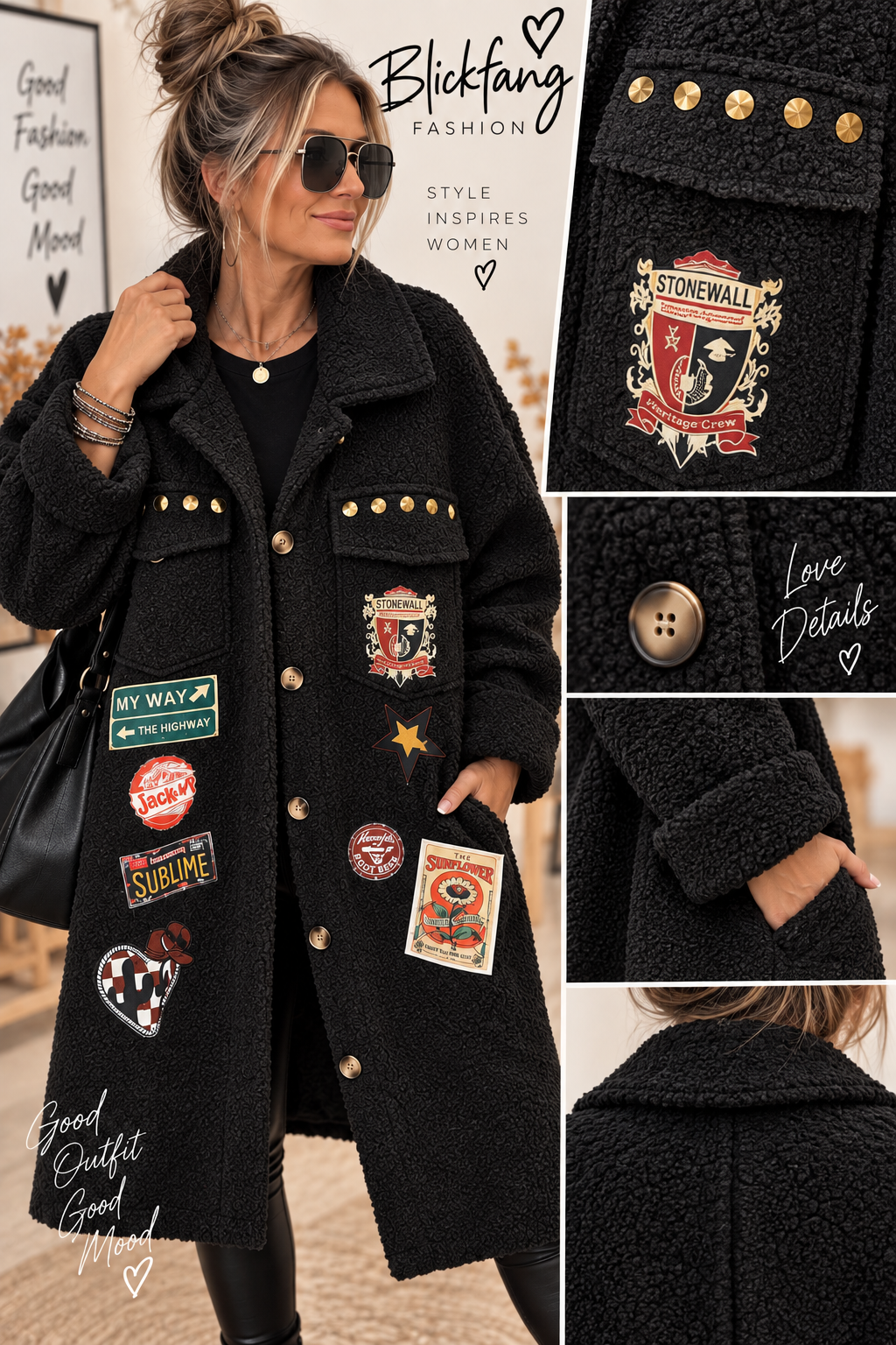 Statement Longjacke mit Patches – Teddy Look |🍂🔥😍
