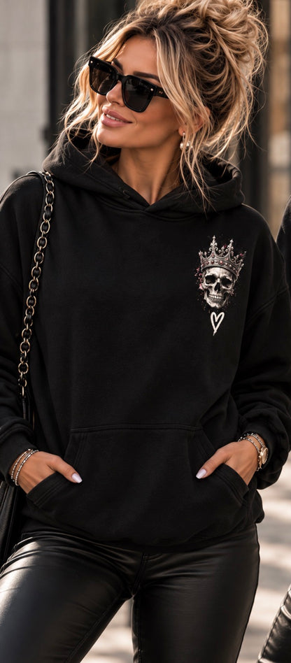 BAD GIRLS CLUB – Still Beautiful | Statement-Hoodie mit Skull & Rosen
