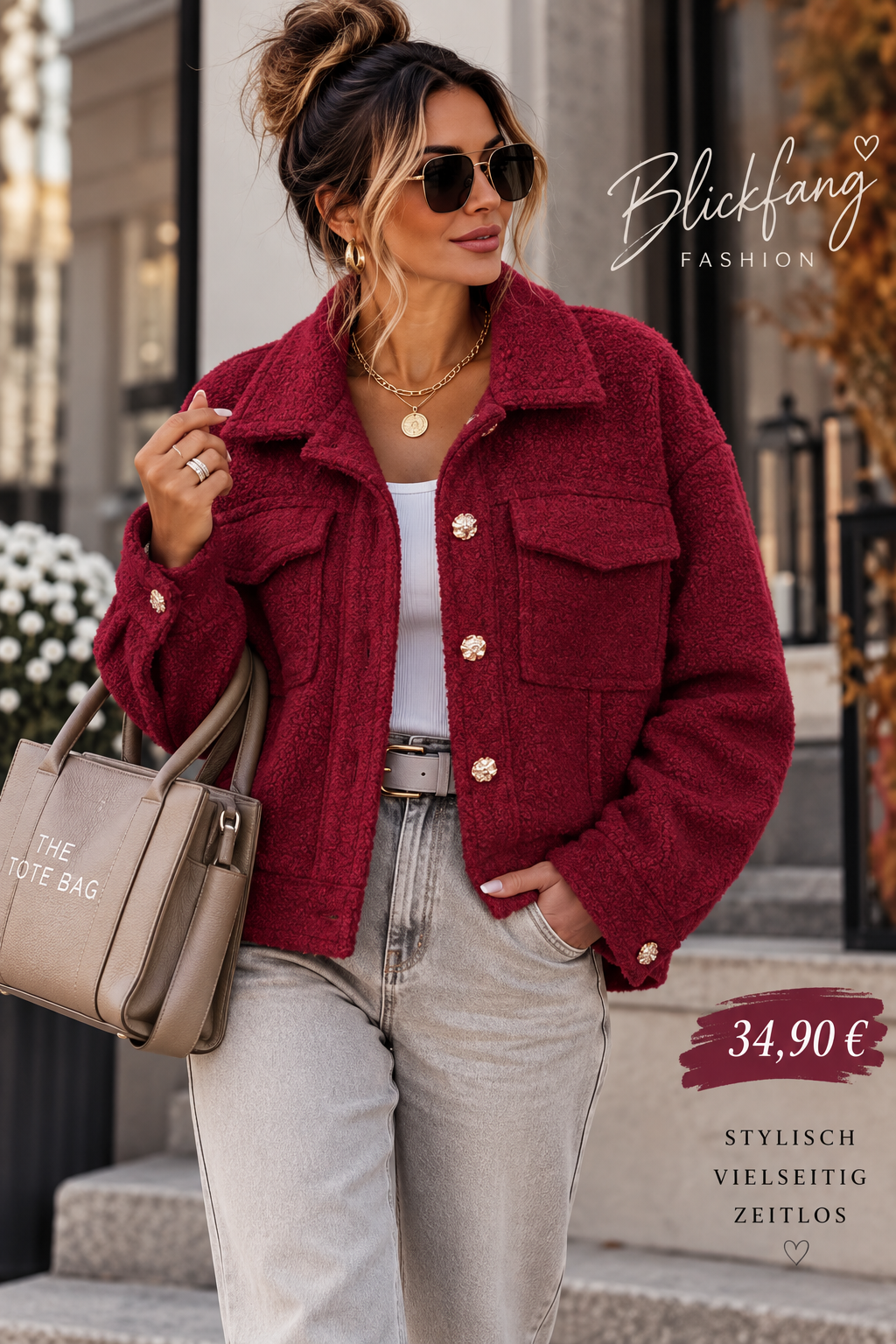 Bouclé Kurzjacke mit Schmuckknöpfen – dein neuer Fashion-Liebling