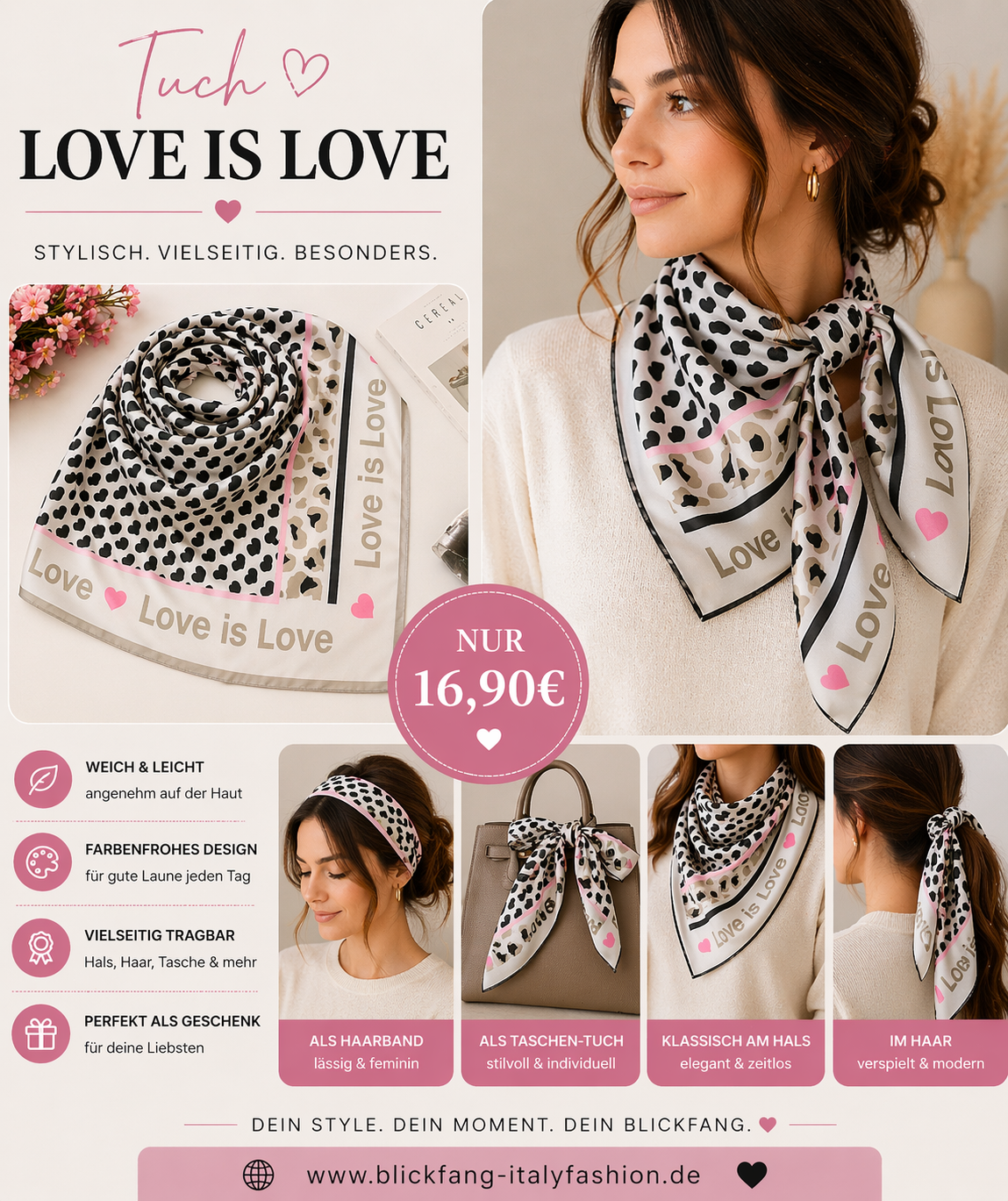LOVE is LOVE Tuch in 3 Farben