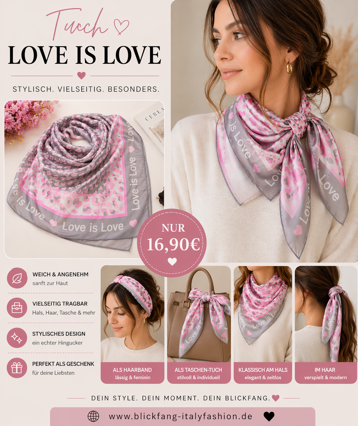 LOVE is LOVE Tuch in 3 Farben
