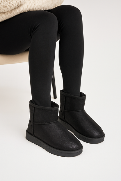 🖤 Schwarze Boots mit feinem Glitzerschimmer ✨36-41