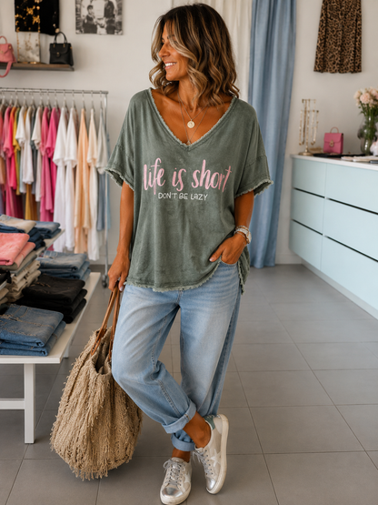 Oversize Shirt „ Life is Short „