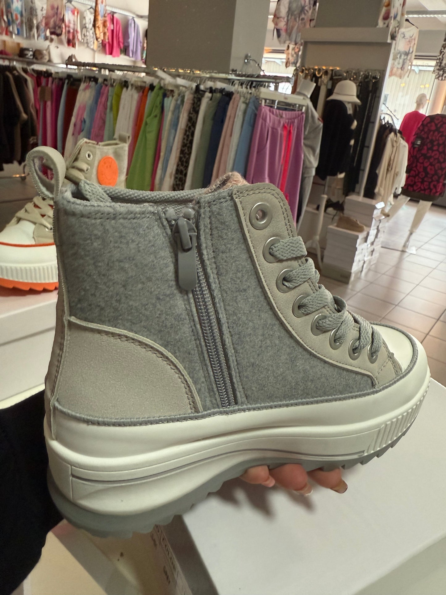 High Sneaker Smiley 36-41 Grau