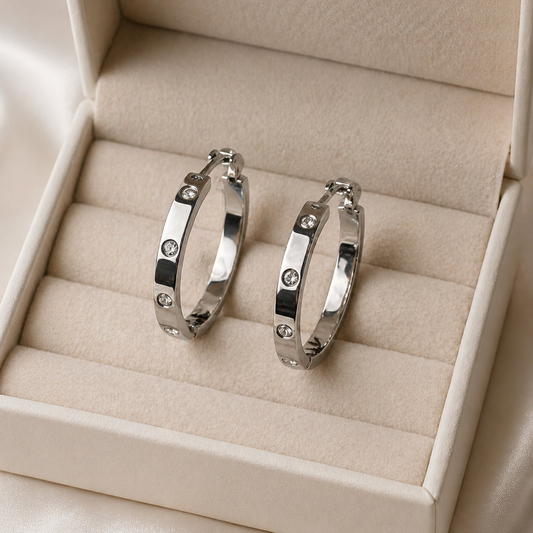 Elegante Creolen mit Zirkonia