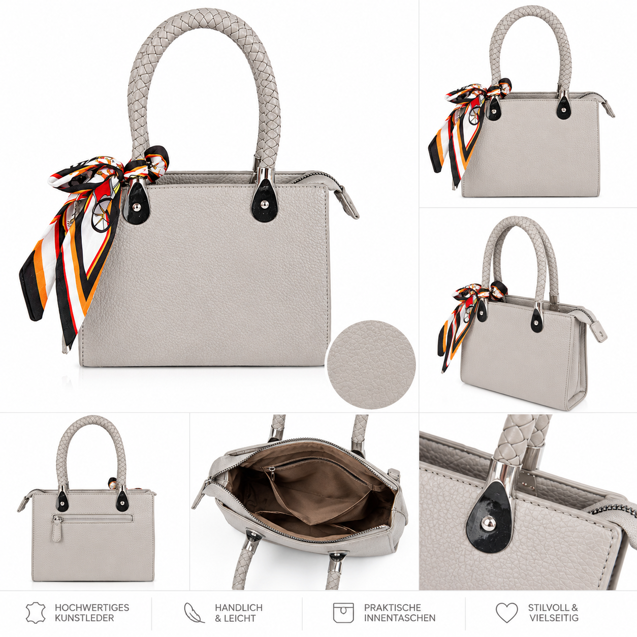 Handtasche mit Flechtdetails