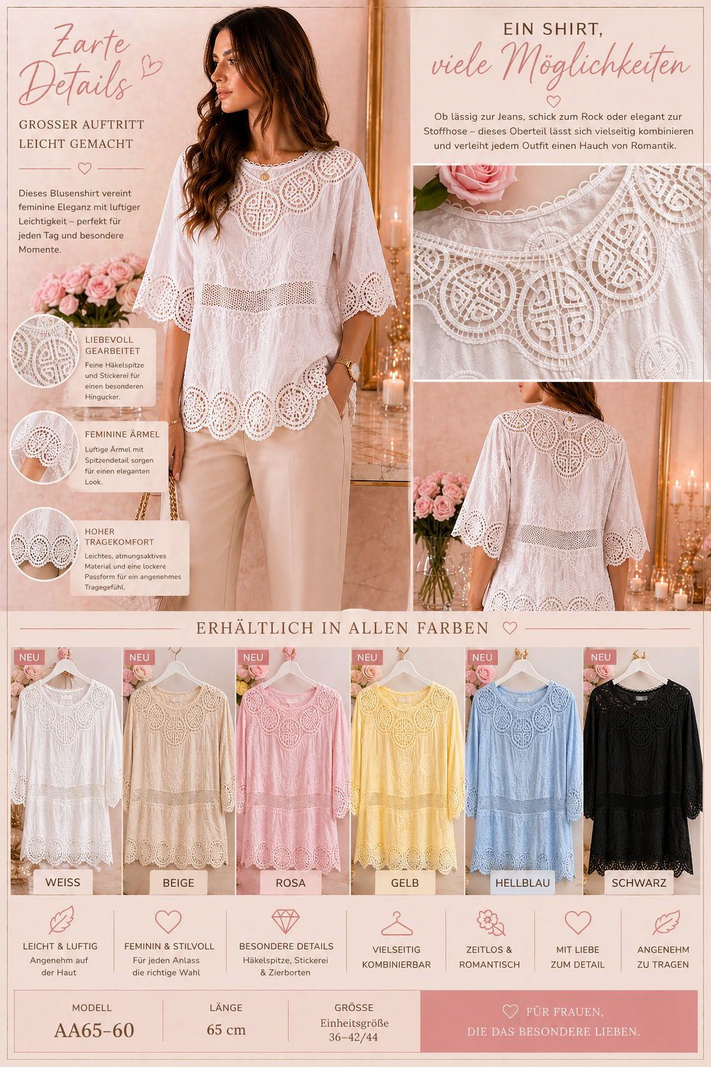 Bluse „Lace Romance“