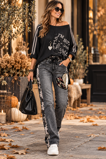 Sexy Woman Magic Stretch Jeans – Camouflage & Herz-Patch | Mega elastisch | S–XL