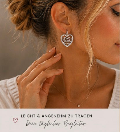 Herz - Ohrringe mit Rosen - Design