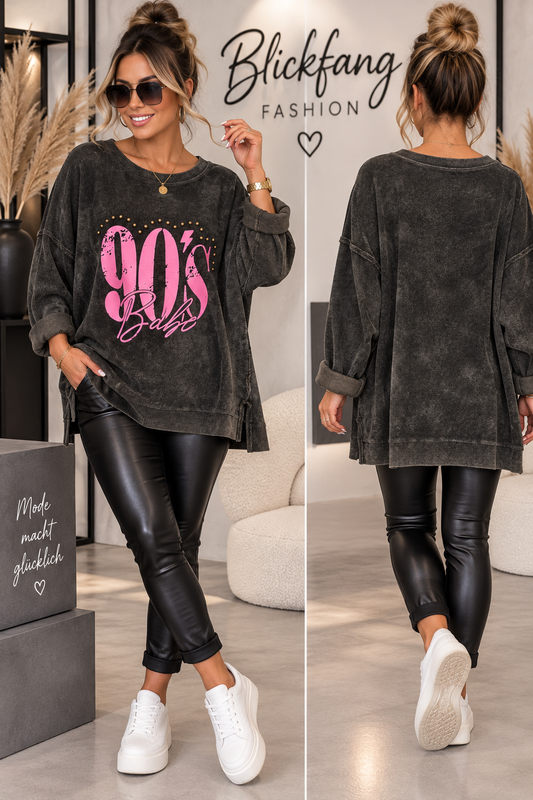 90’s BABE – Oversize Statement-Pullover mit Wow-Effekt 💗 | Made in Italy | Olive
