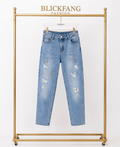 Statement Jeans „Glam Denim" | Destroyed & Schmuckdetails | Gr. 36–44