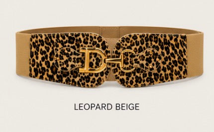 Leo Stretch-Gürtel mit goldener Statement-Schließe in 2 Farben