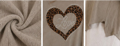 🤎 Blickfang Herbstliebling – Oversize Baumwollshirt mit Leo-Herz