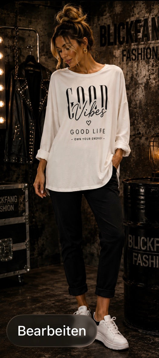 GOOD VIBES Oversize Shirt | Handmade Statement
