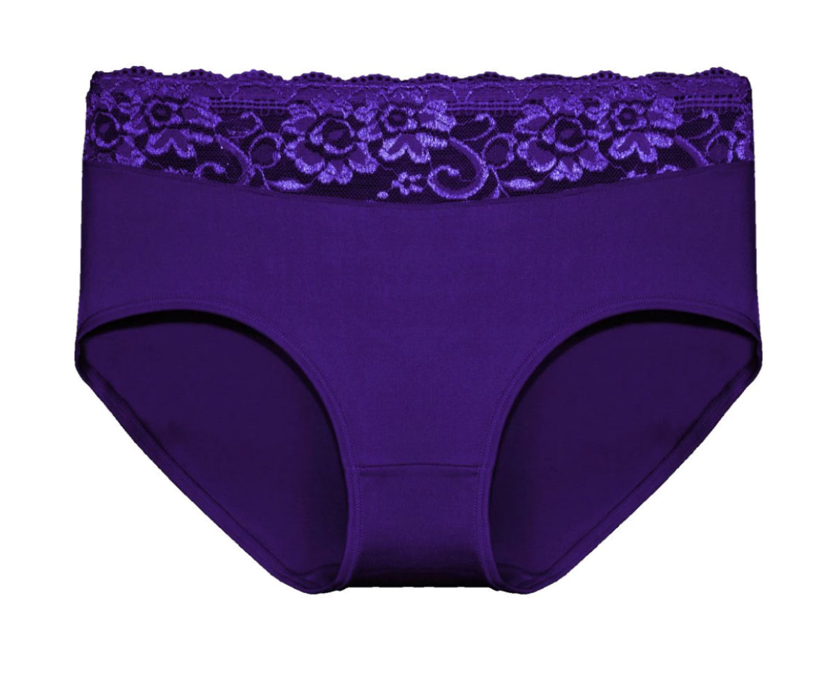 Baumwolle-Slip mit Spitze in 8 Farben