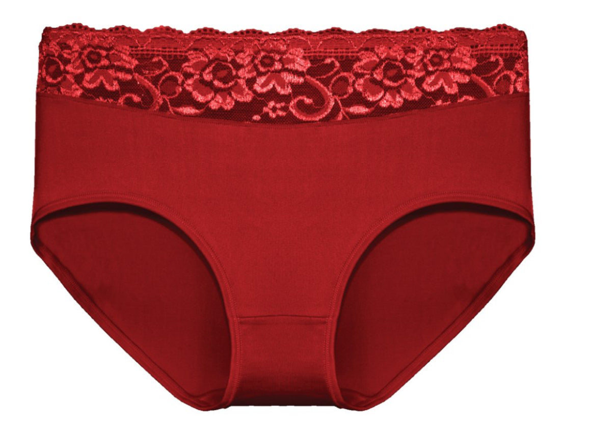 Baumwolle-Slip mit Spitze in 8 Farben