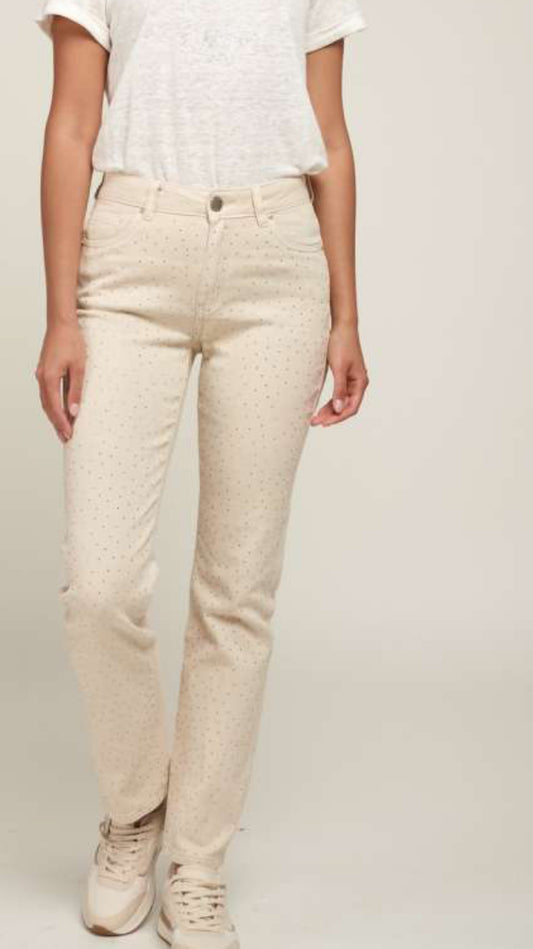 Strahle pure Eleganz mit unserer beigen Straight-Fit Jeans