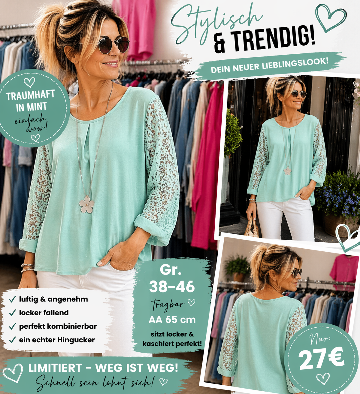 Exklusive chic Bluse