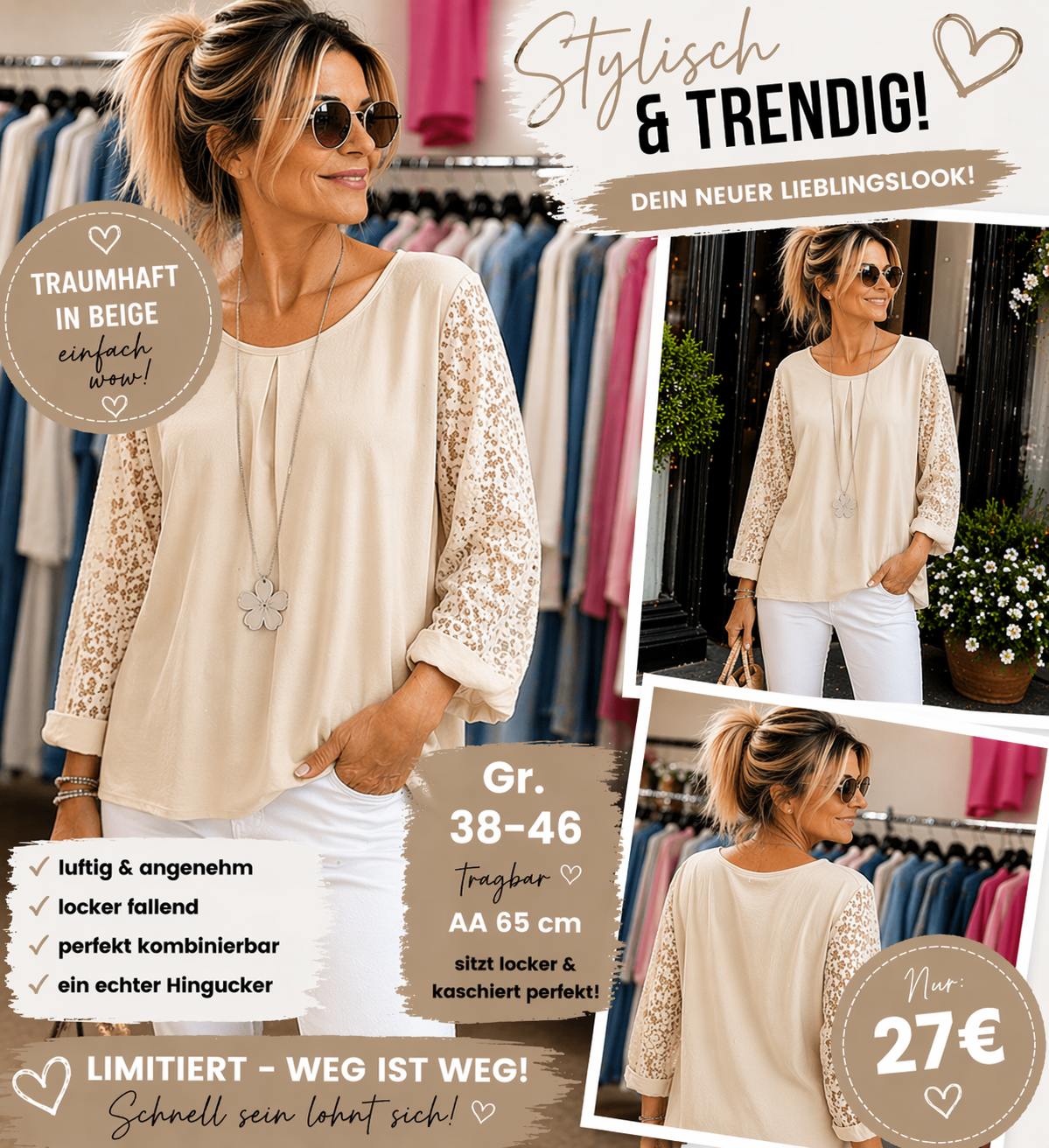 Exklusive chic Bluse