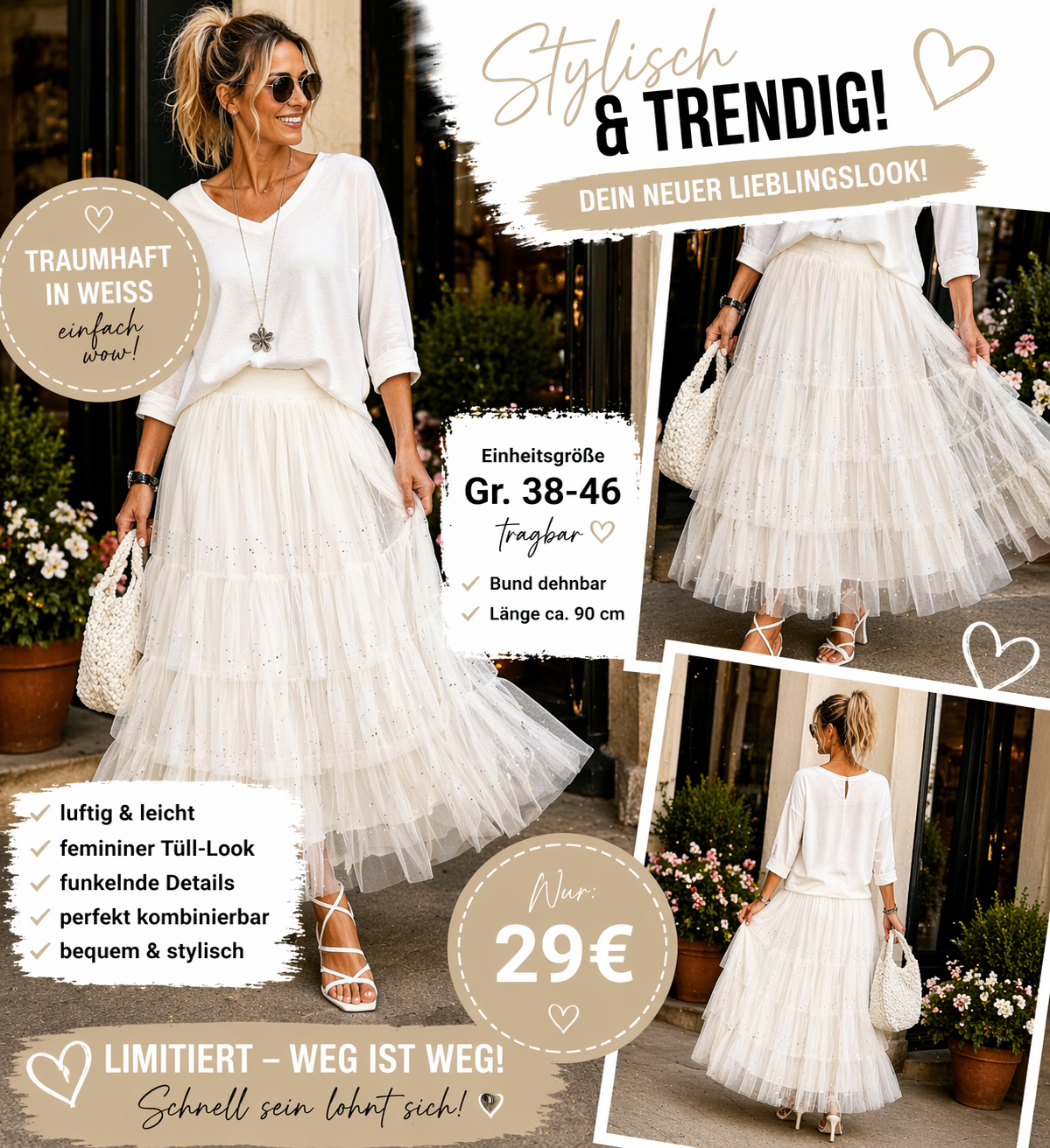 Traumhafter Rock mit Strass