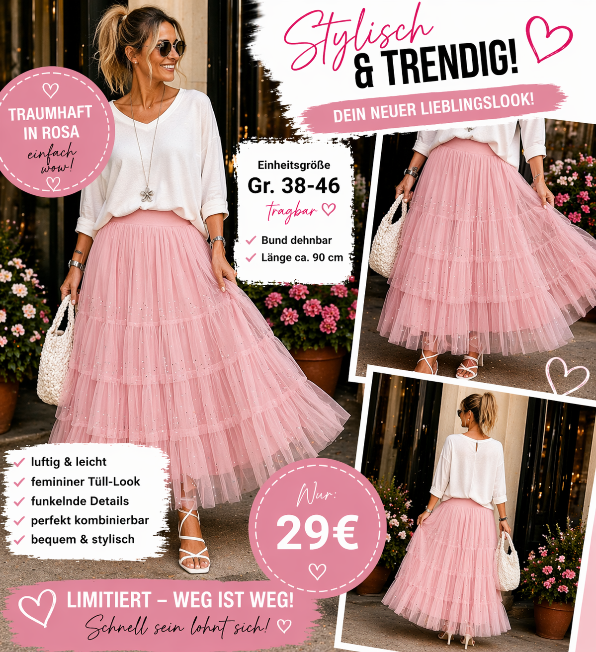 Traumhafter Rock mit Strass