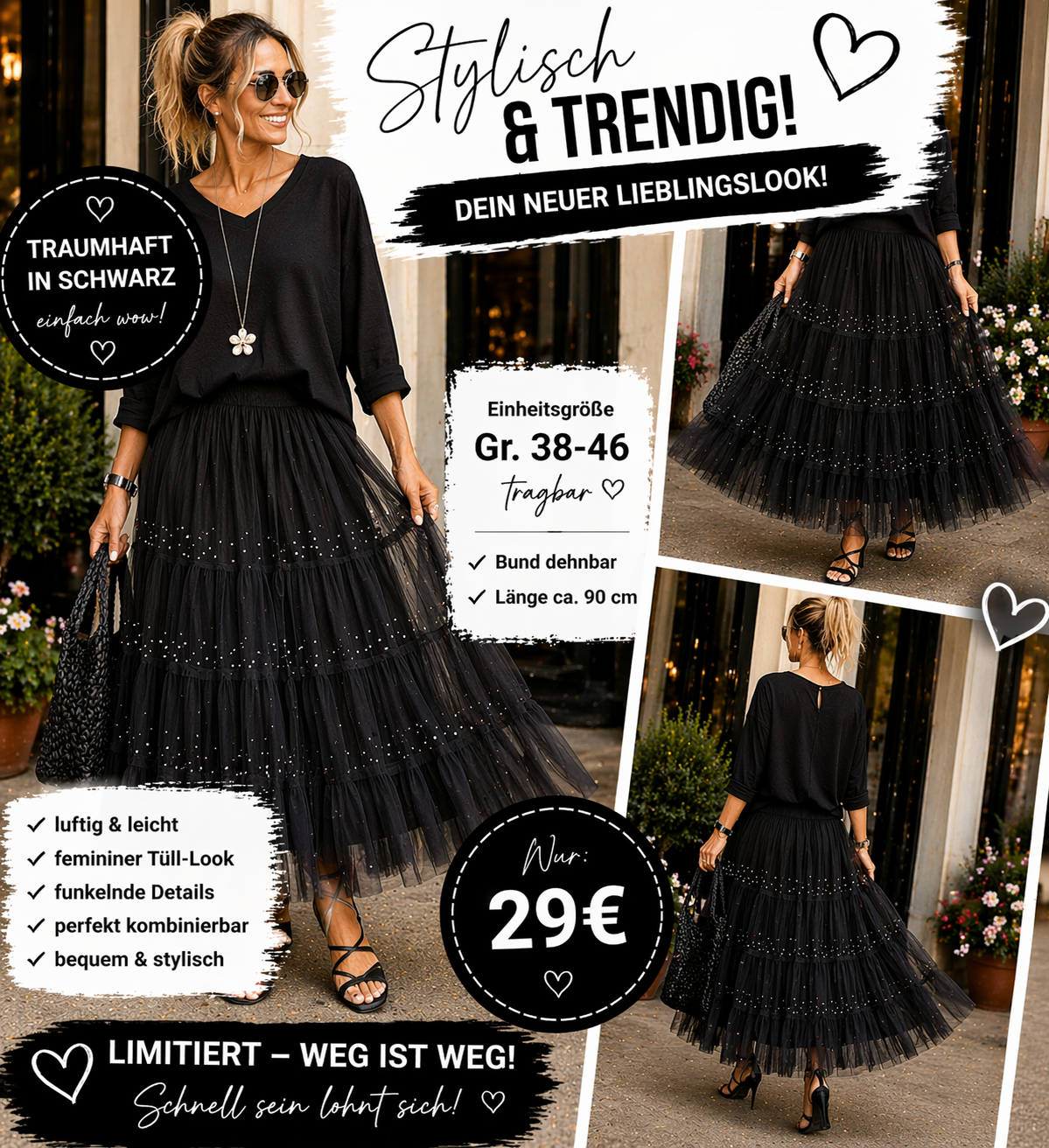 Traumhafter Rock mit Strass