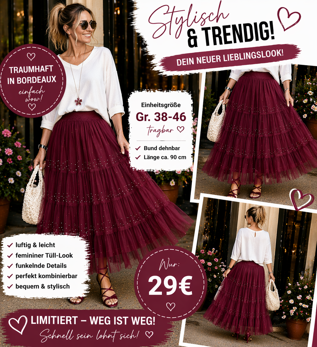 Traumhafter Rock mit Strass
